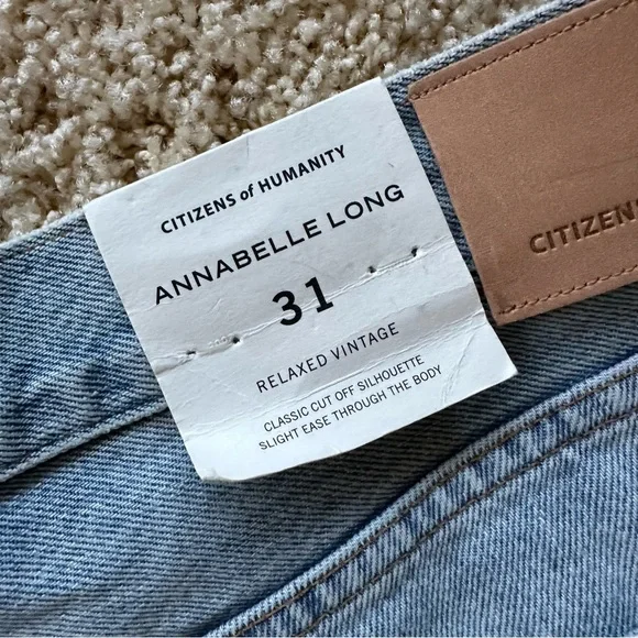 Citizens of Humanity Annabelle Long Cut Hem Shorts Size 31 Relaxed‎ Vintage NWT - Picture 8 of 8